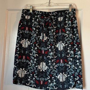 LOFT Floral Drawstring Skirt